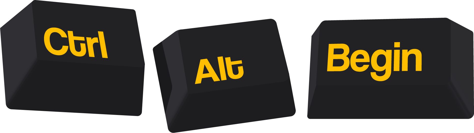 Ctrl Alt Begin logo – keyboard-inspired design for a personal IT and design blog